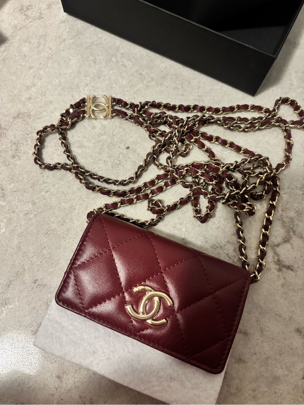 Brand New Chanel Burgundy Mini Bag